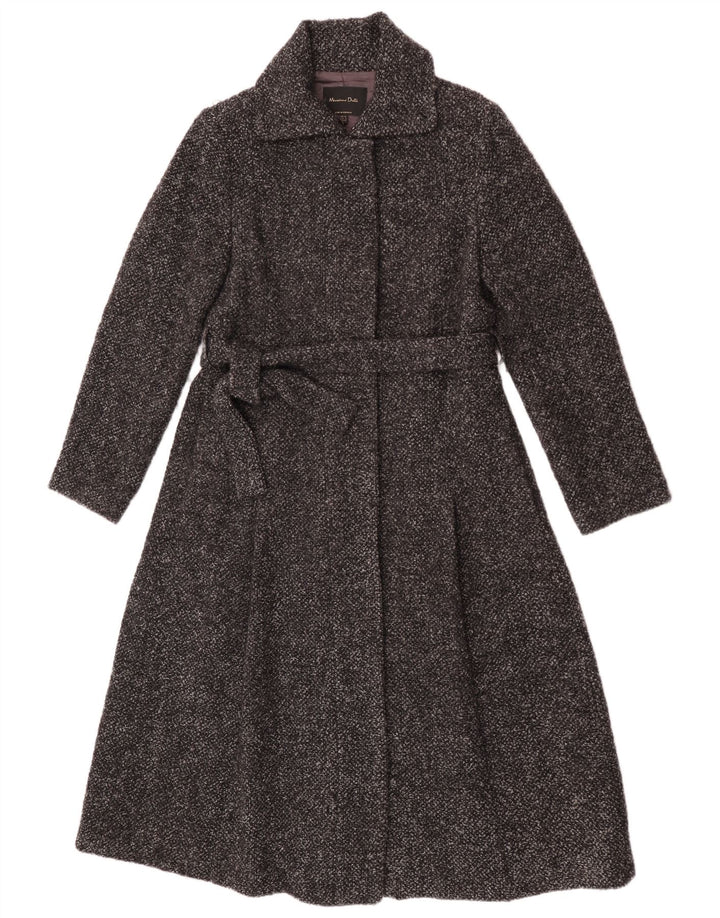 Massimo Dutti Dame Overfrakke EU 40 Medium Grey Flecked Viscose