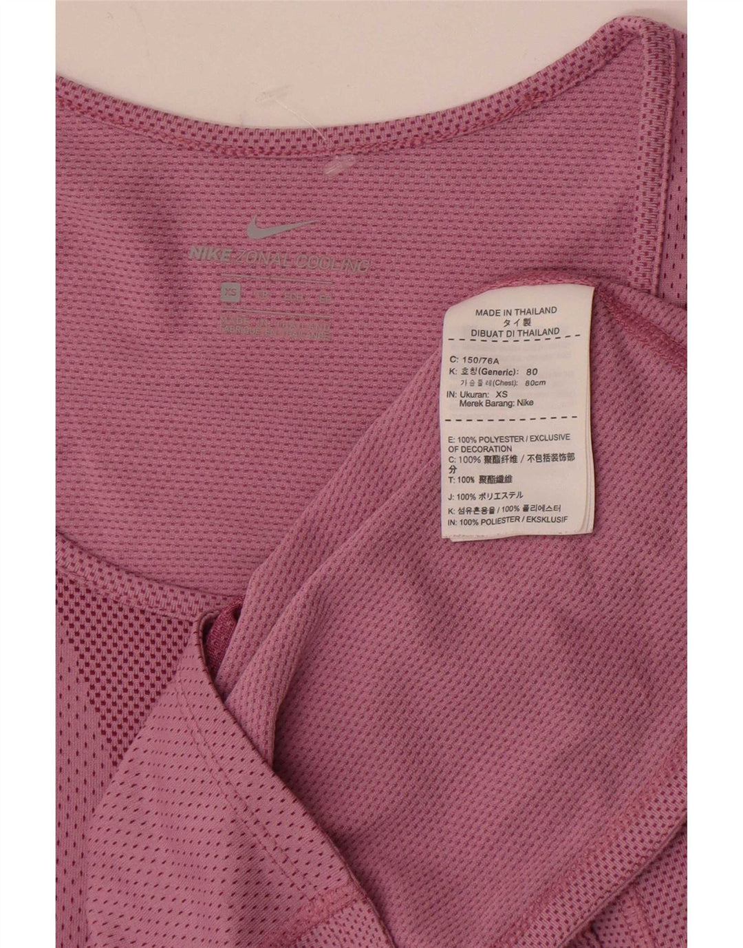 Nike Damen Top Langarm UK 6 XS Rosa Polyester