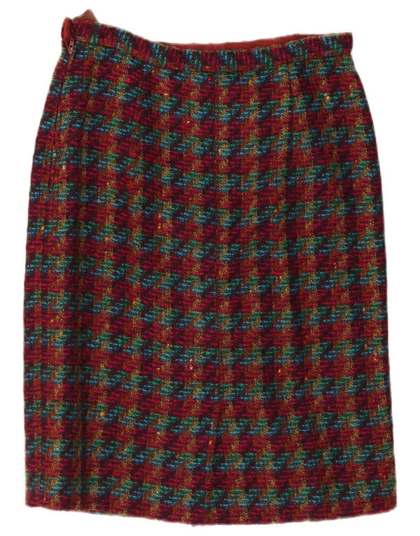 Vintage Womens Pencil Skirt W30 Medium Multicoloured Check