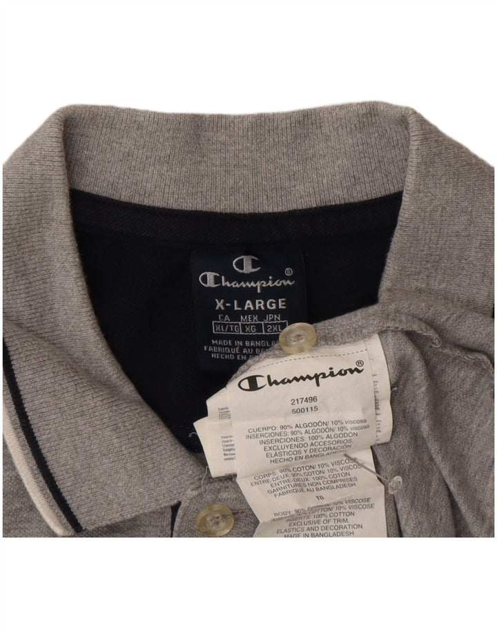 Champion Mens Polo Shirt XL Grey Cotton