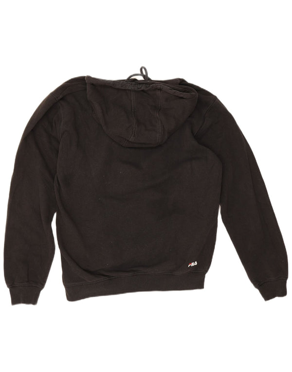 Fila Mens Graphic Hoodie Jumper Medium Black Cotton
