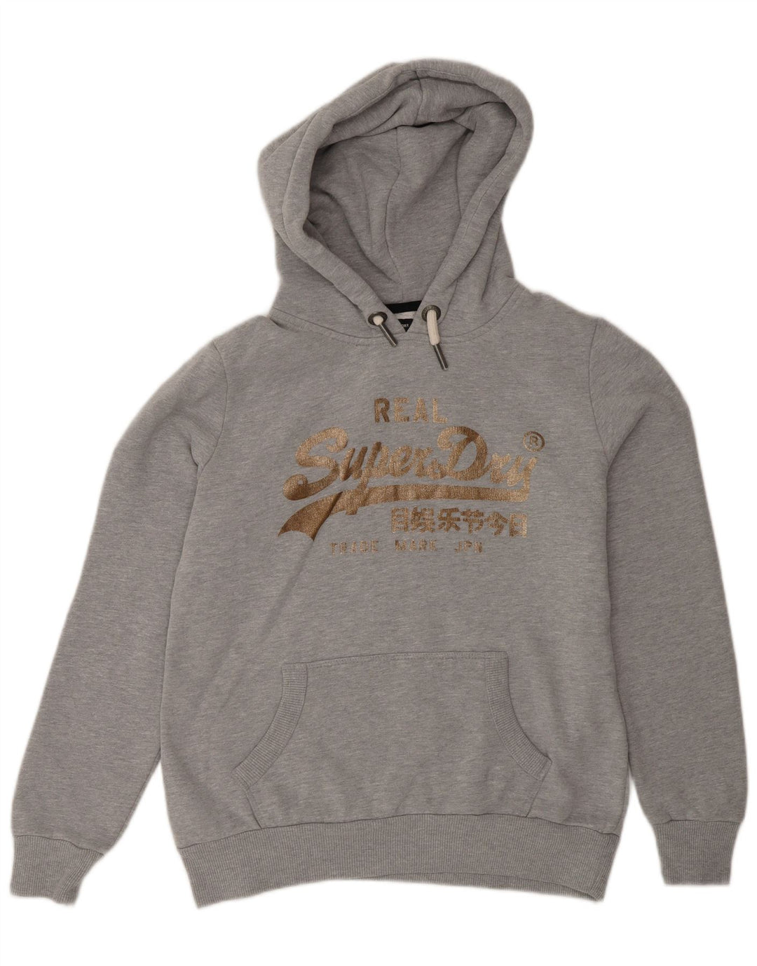 Superdry Womens Graphic Hoodie Jumper UK 12 medium Grey