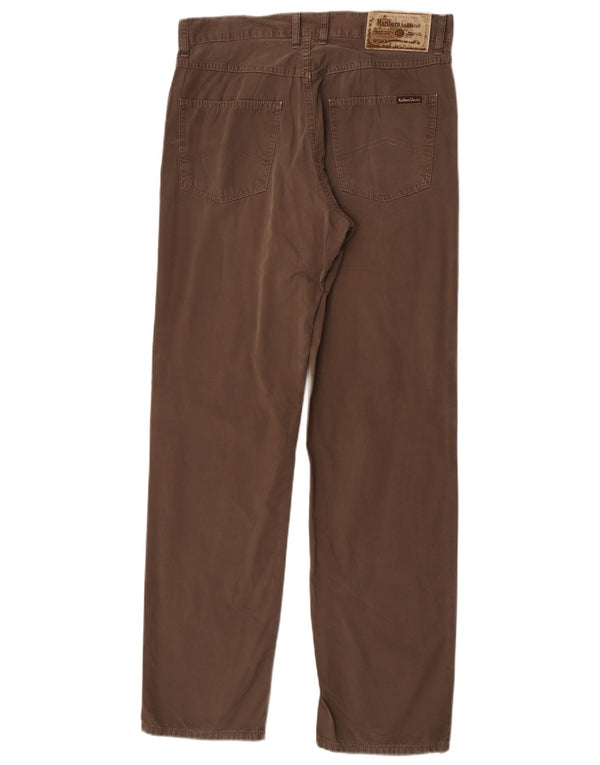 Marlboro Classics Mens Straight Casual Trousers W34 L34 Brown