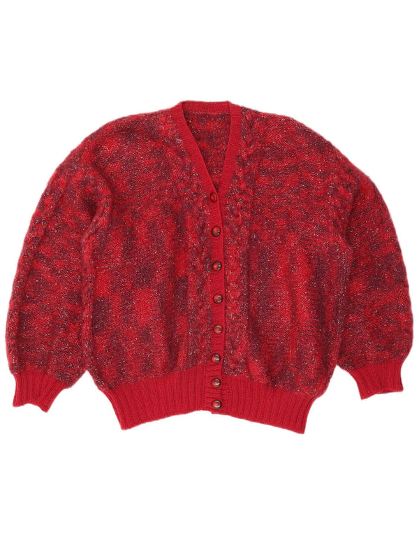 Vintage Womens Cardigan Sweater UK 16 Large Red
