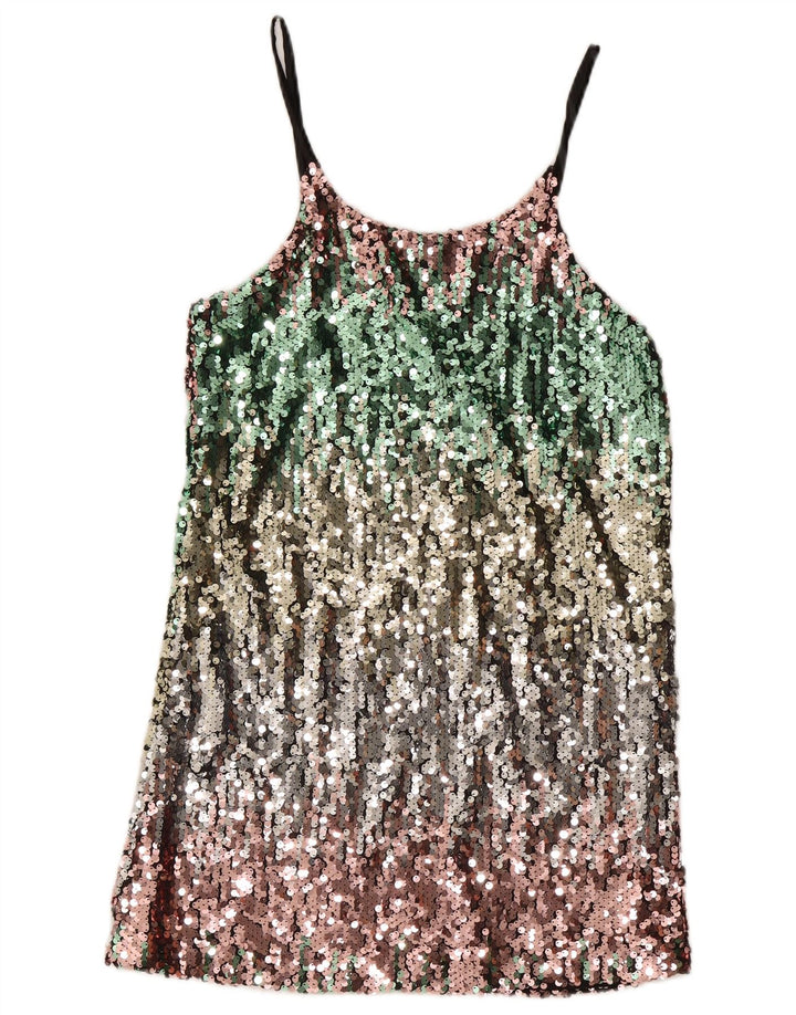 Rochie de damă vintage Shift UK 12 Medium Multicolore cu pete
