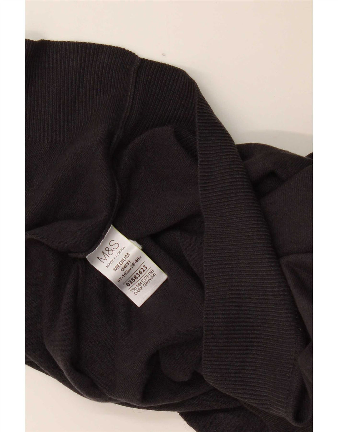 Marks & Spencer Mens V-Neck Jumper Sweater Medium Navy Blue Acrylic