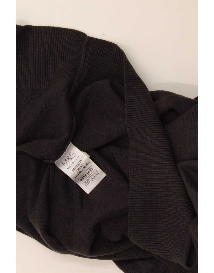 Marks & Spencer Mens V-Neck Jumper Sweater Medium Navy Blue Acrylic