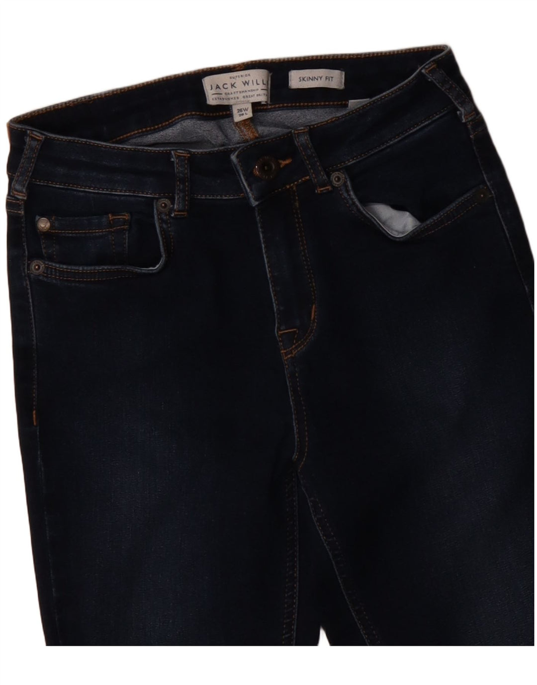 Jack & Jones Womens Skinny Jeans W26 L28 Navy Blue Polyester