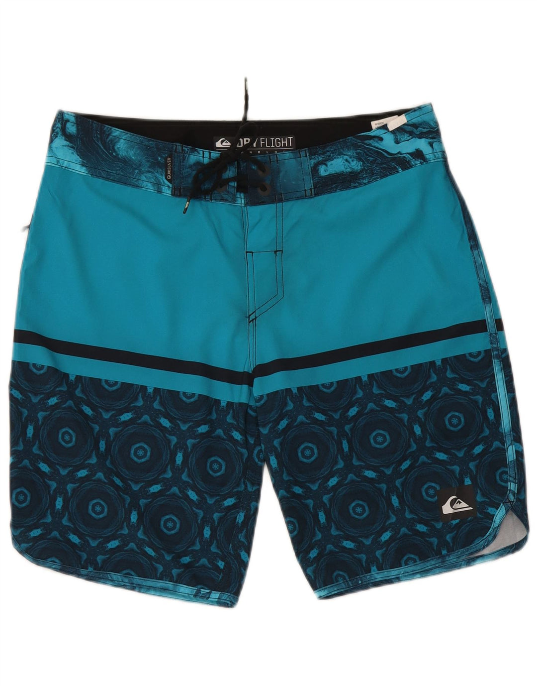 Quiksilver Mens Swimming Shorts Small  Blue Geometric Polyester