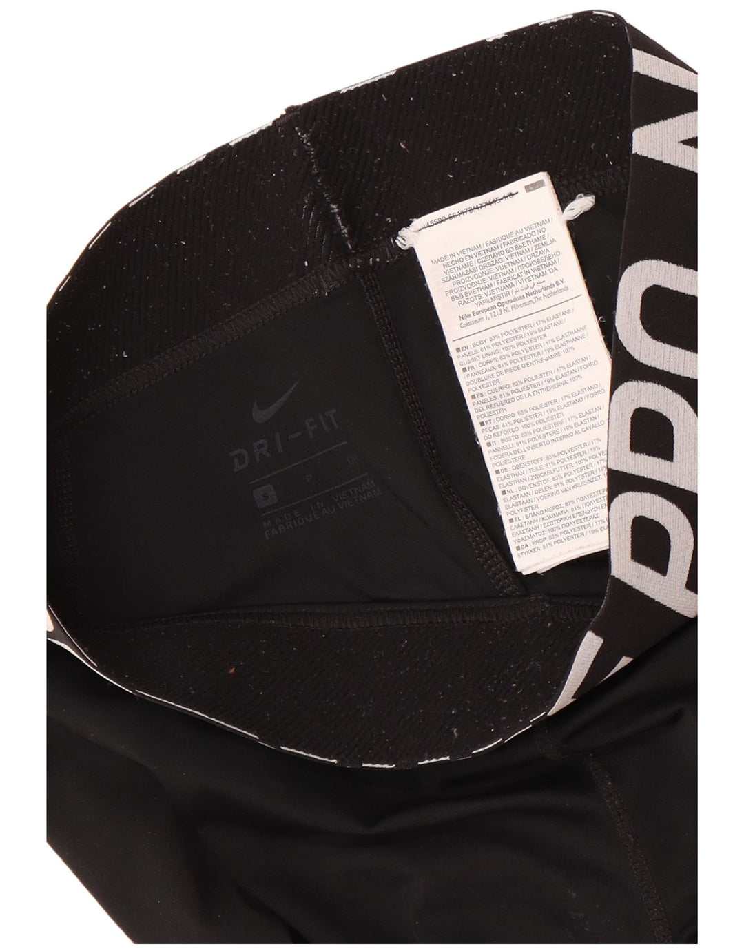 Nike Womens Dri Fit Graphic Leggings UK 8 Small  Black Polyester