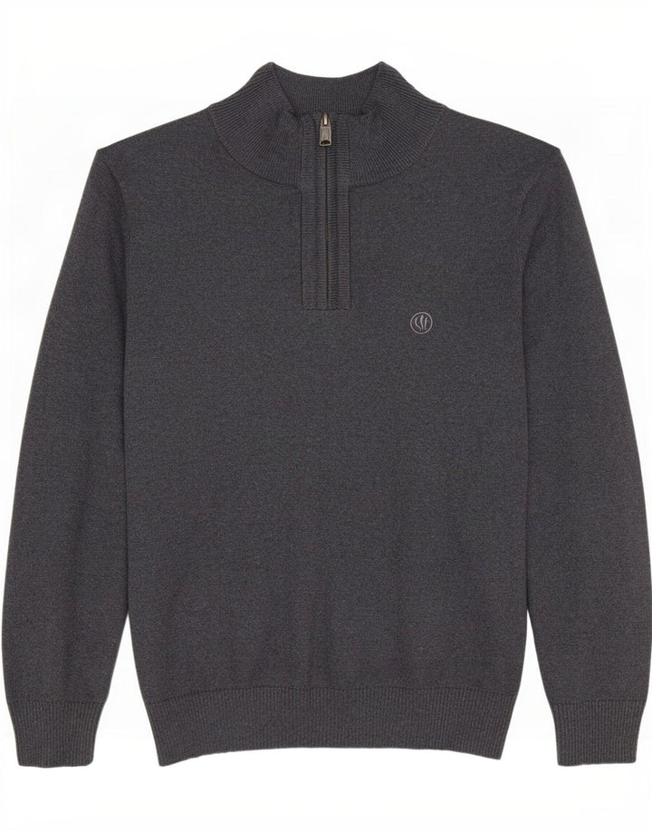 Fat Face Herre Zip Neck Jumper Sweater XS Grå Bomuld