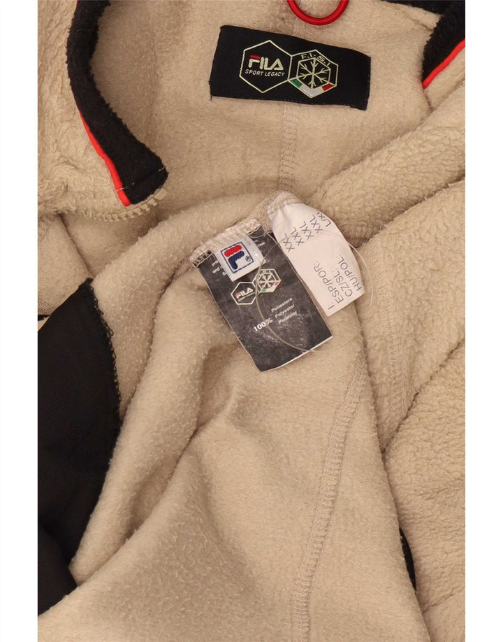 Giacca in pile da uomo Fila UK 44 2XL Poliestere color block beige