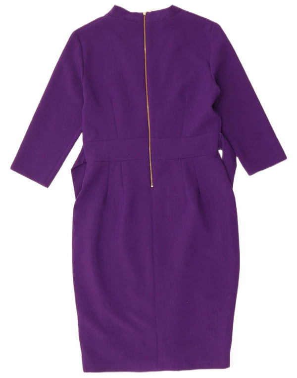 CLOSET Abito tubino con maniche a 3/4 da donna UK 16 Grande poliestere viola