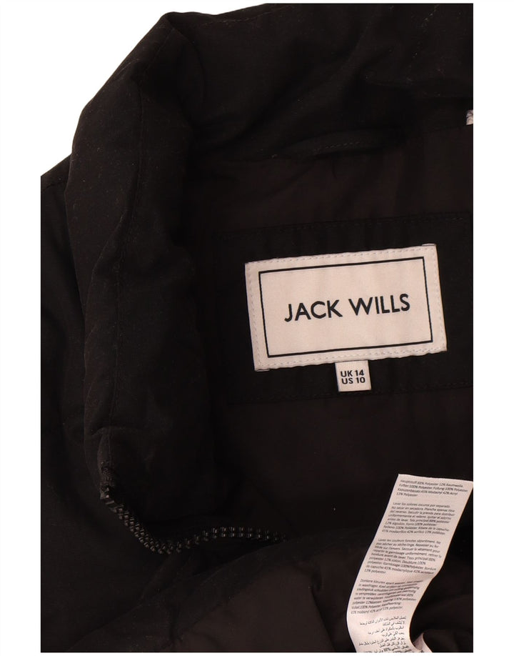 Jack Wills Womens Gilet UK 14 Large Black Cotton