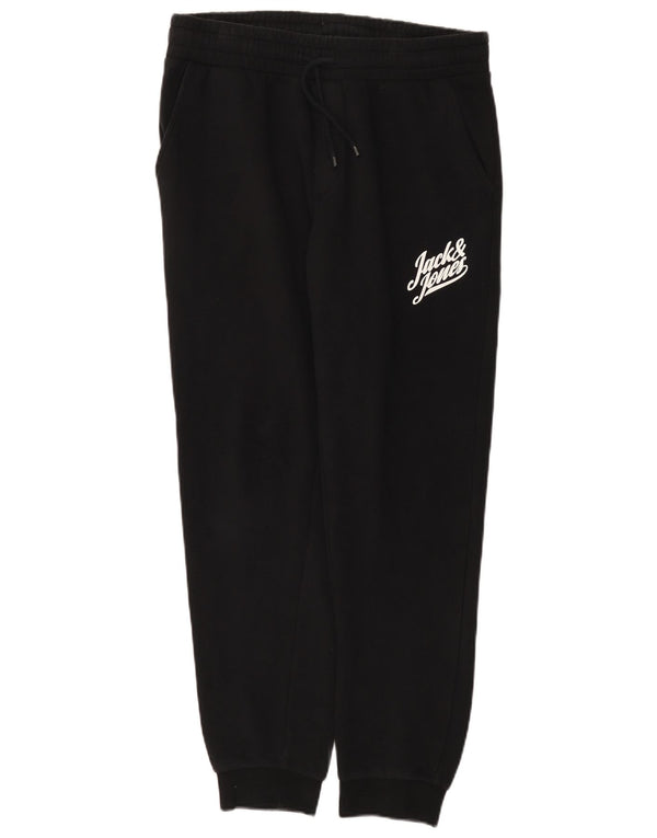 Jack & Jones Mens Graphic Tracksuit Trousers Joggers Medium Black Cotton