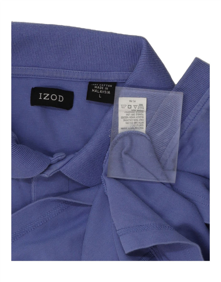 IZOD Mens Polo Shirt Large Blue Cotton Vintage Izod and Second-Hand Izod from Messina Hembry 