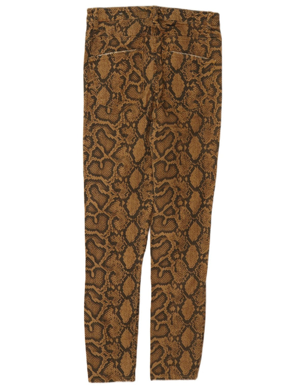 Zara Dame Skinny Casual Bukser EU 40 Medium W30 L27 Brun Animal Print
