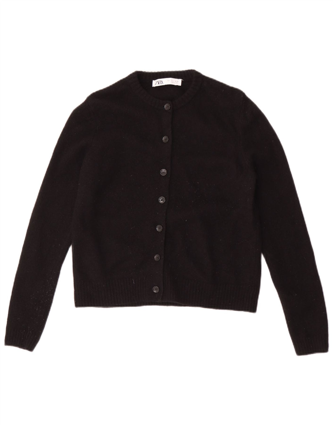 Zara Damen-Cardigan-Pullover UK 14 Große schwarze Wolle