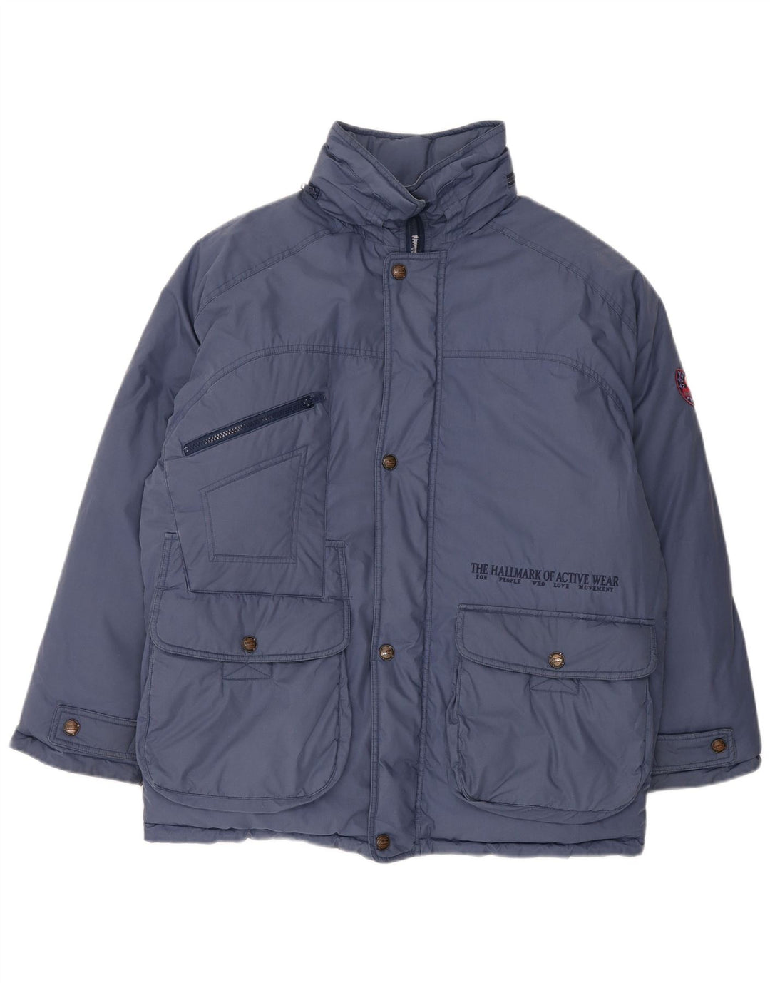 Diadora Mens Hooded Padded Jacket UK 38 Medium Navy Blue