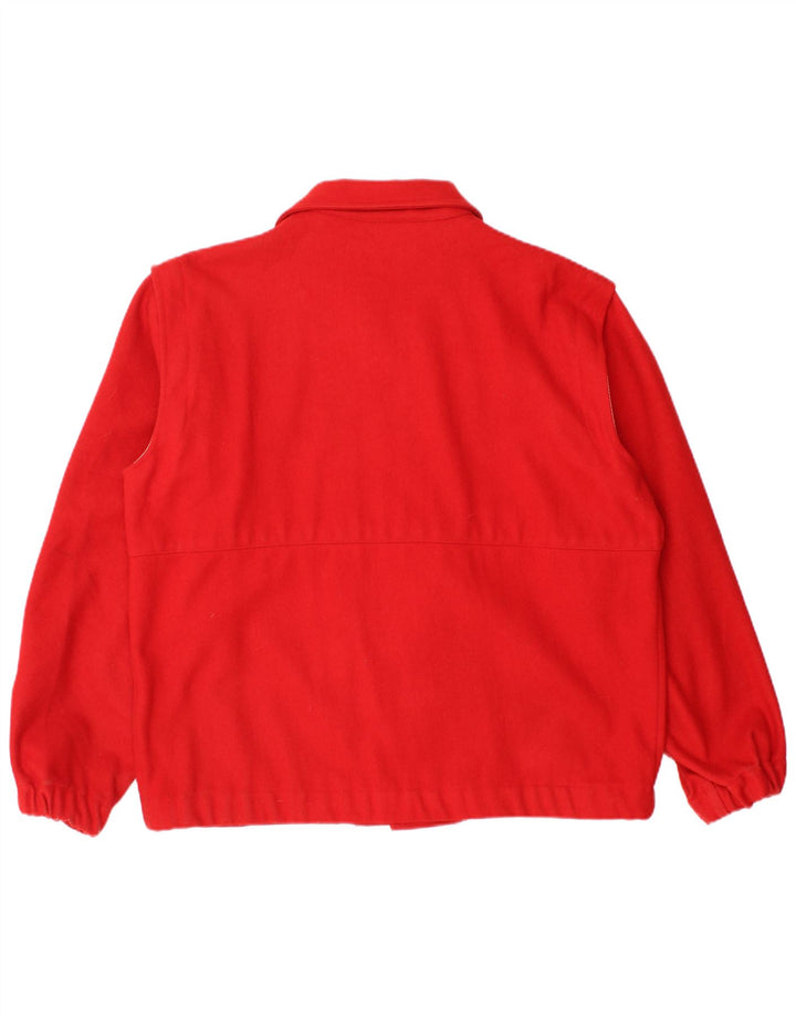 MC Ross Mens Bomber Jacket UK 38 Medium Red Wool