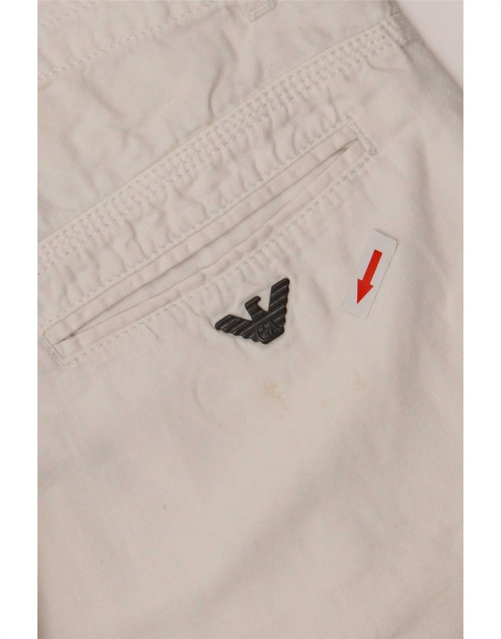 Armani Boys Chino Shorts 15-16 Years W32 White Cotton