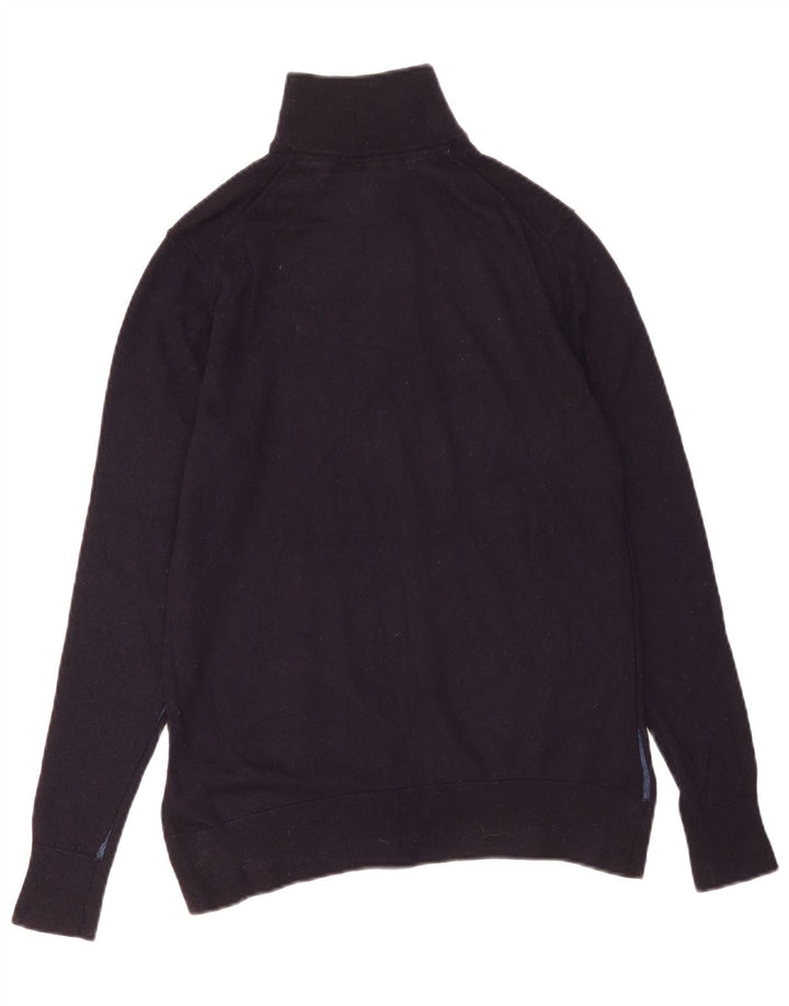 Ted Baker Maglione da uomo con zip e collo taglia 3 medio in lana blu navy
