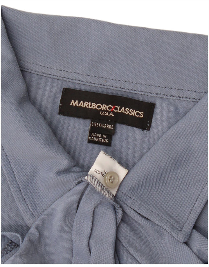 Ανδρικό πουκάμισο πόλο Marlboro Classics 2XL Blue Polyamide