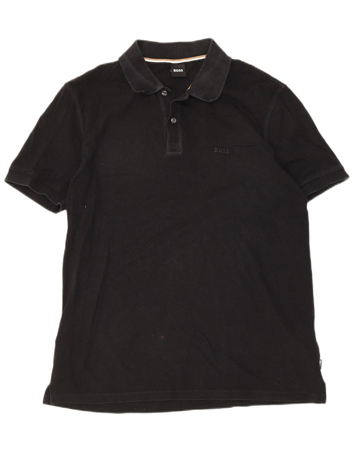 Hugo Boss Mens Polo Shirt XL Black Cotton
