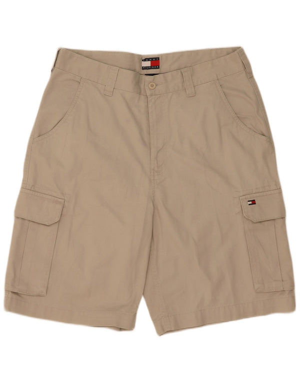Tommy Hilfiger Mens Cargo Shorts W34 Large Beige Cotton