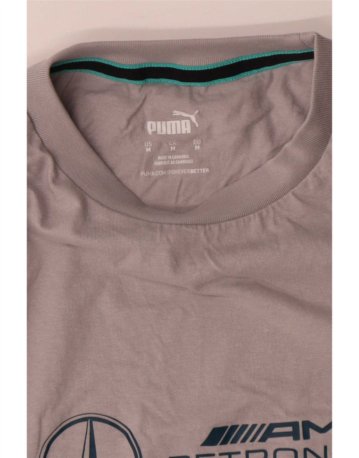 Puma Herre grafisk T-shirt Top mellemgrå bomuld
