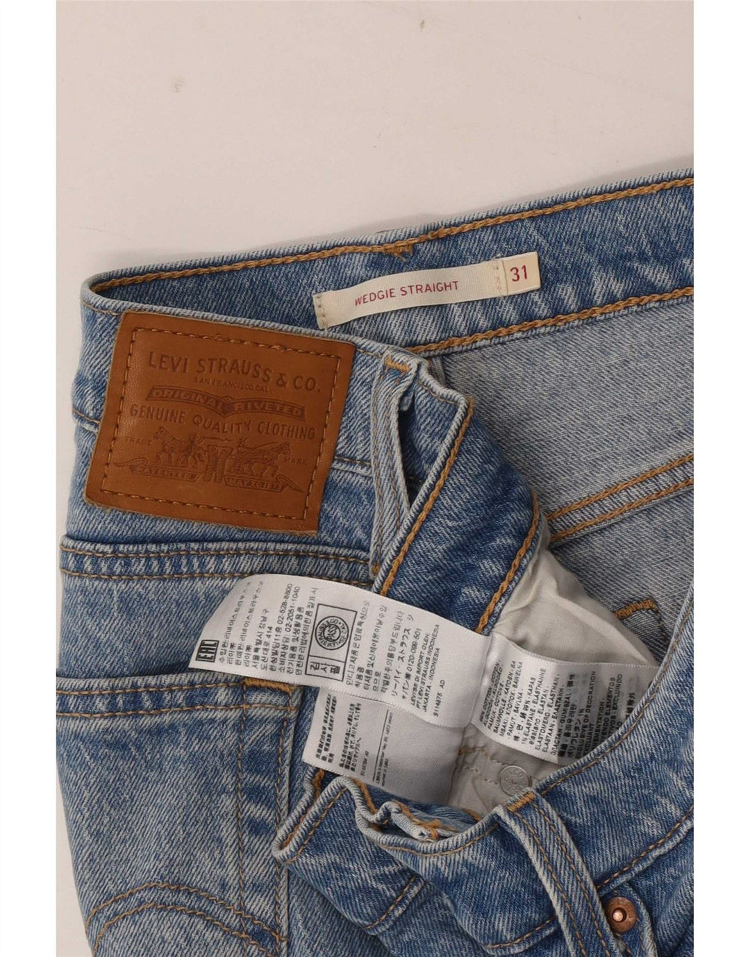 Levi's Womens Wedgie Straight Jeans W31 L28 Blue Cotton