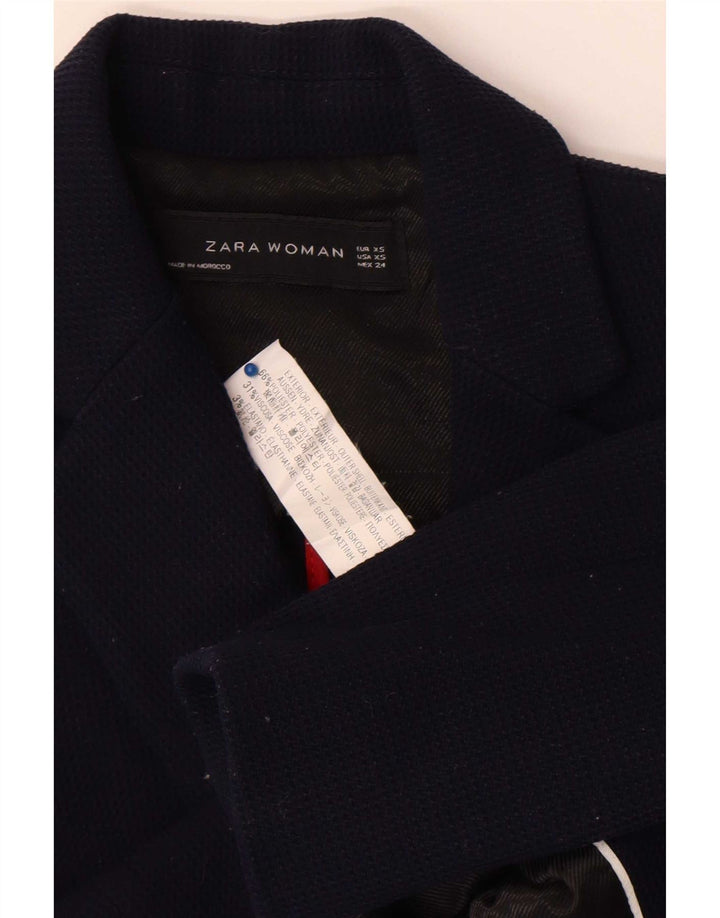 Женский пиджак Zara на 1 пуговице UK 6 XS Темно-синий полиэстер