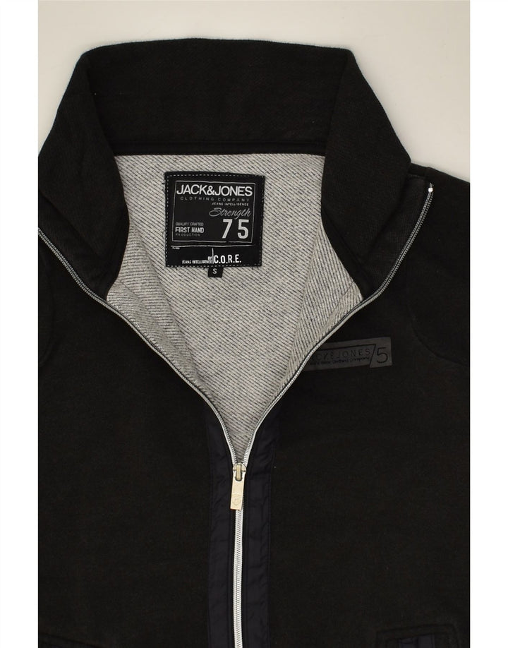 JACK & JONES Mens Tracksuit Top Jacket Small Black Cotton | Vintage Jack & Jones | Thrift | Second-Hand Jack & Jones | Used Clothing | Messina Hembry 