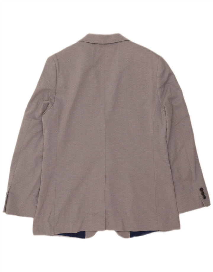 Giacca blazer slim a 2 bottoni Marks & Spencer da uomo UK 40 grande poliestere grigio