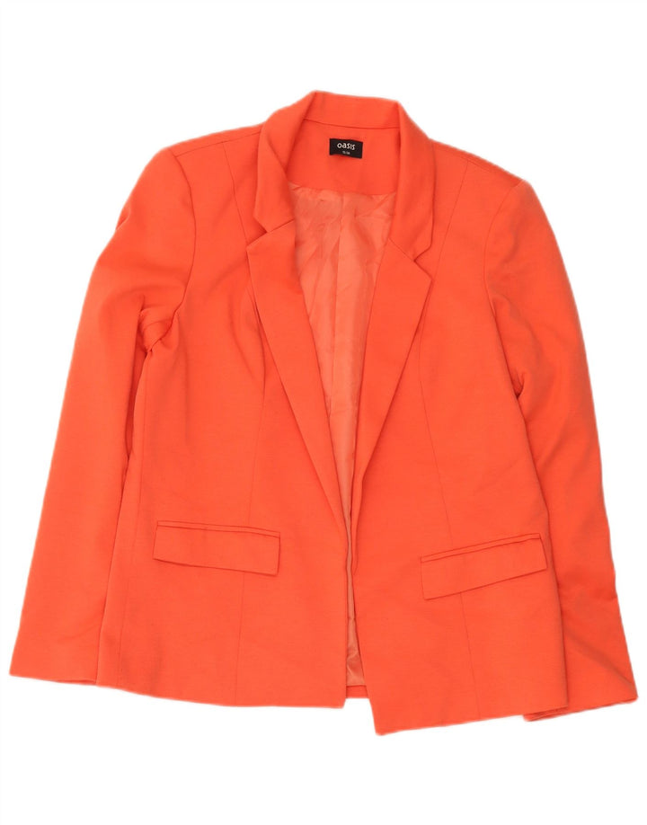 Oasis Womens Open Blazer Jacket UK 12 Medium Orange Polyester
