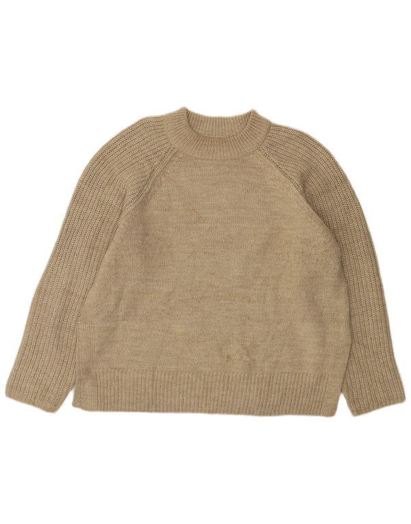 Marks & Spencer Womens Turtle Neck Jumper Sweater UK 16 Large Beige Acrylic