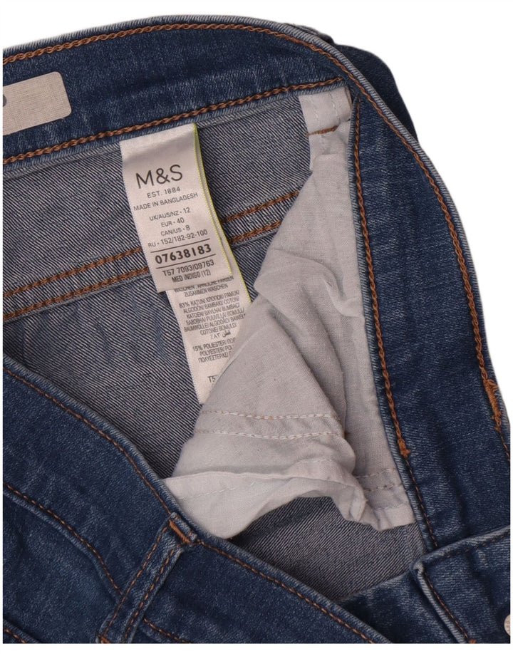 Marks & Spencer Womens Cropped Jeans UK 12 Medium W32 L21 Blue Cotton