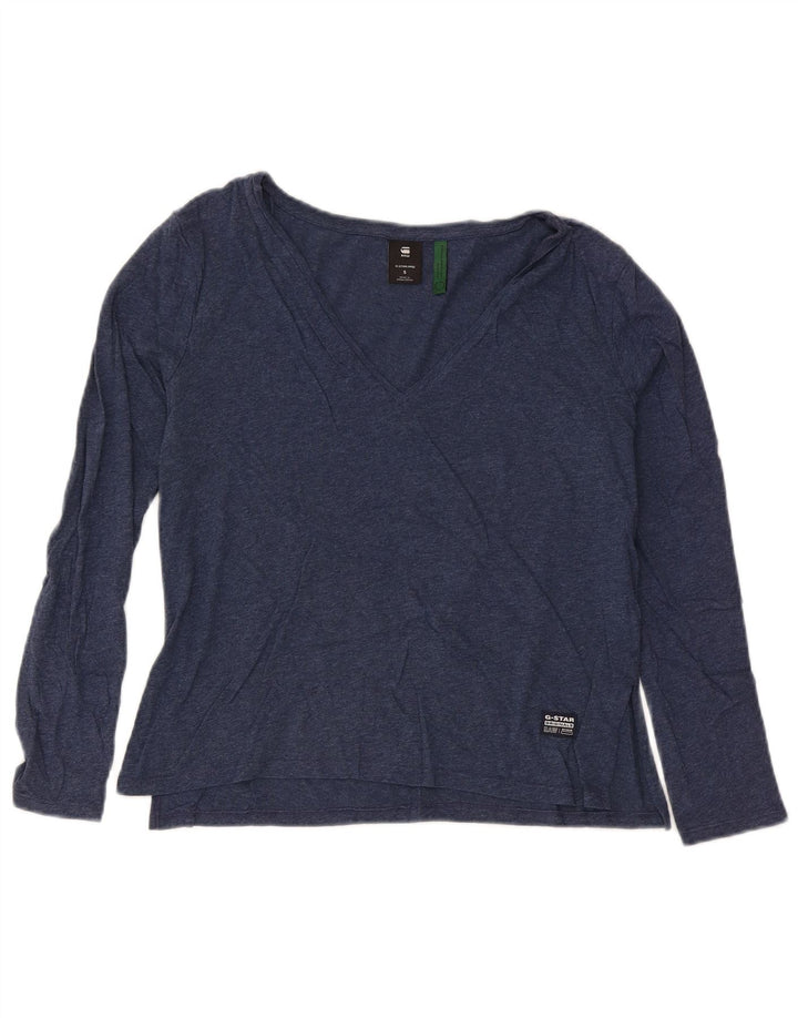 G-Star Damen Top Langarm UK 10 Small Marineblau