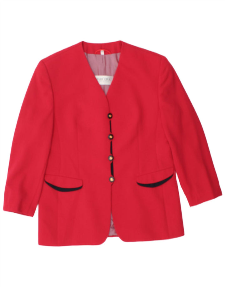 Marcona Damen-Blazerjacke mit 3/4-Ärmeln und 4 Knöpfen, UK 20 2XL, rotes Polyester