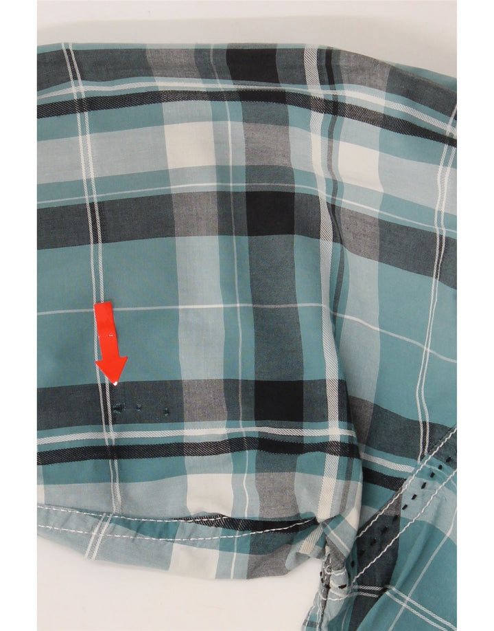 BKE Mens Athletic Fit  Shirt Medium Blue Check Cotton Vintage BKE and Second-Hand BKE from Messina Hembry 