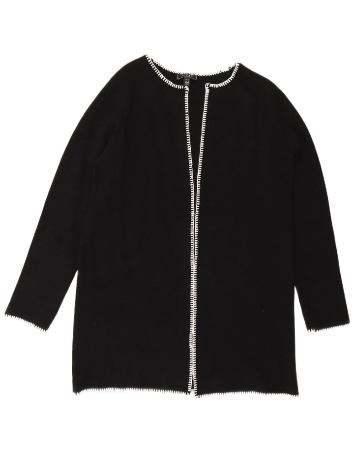 Lipsy Womens Longline Open Cardigan Sweater UK 12 Medium  Black Viscose
