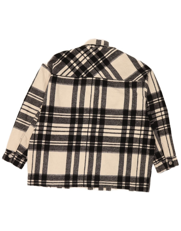 Jachetă utilitare supradimensionată pentru femei Zara UK 14 Medium Black Check Poliester