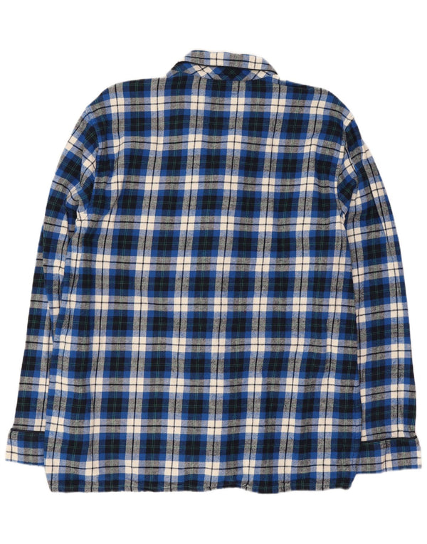 Crew Clothing Camisa de franela para hombre XL Algodón a cuadros azul marino