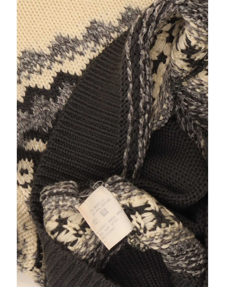 Silvy Mens Crew Neck Jumper Sweater IT 48 Medium Multicoloured Fair Isle