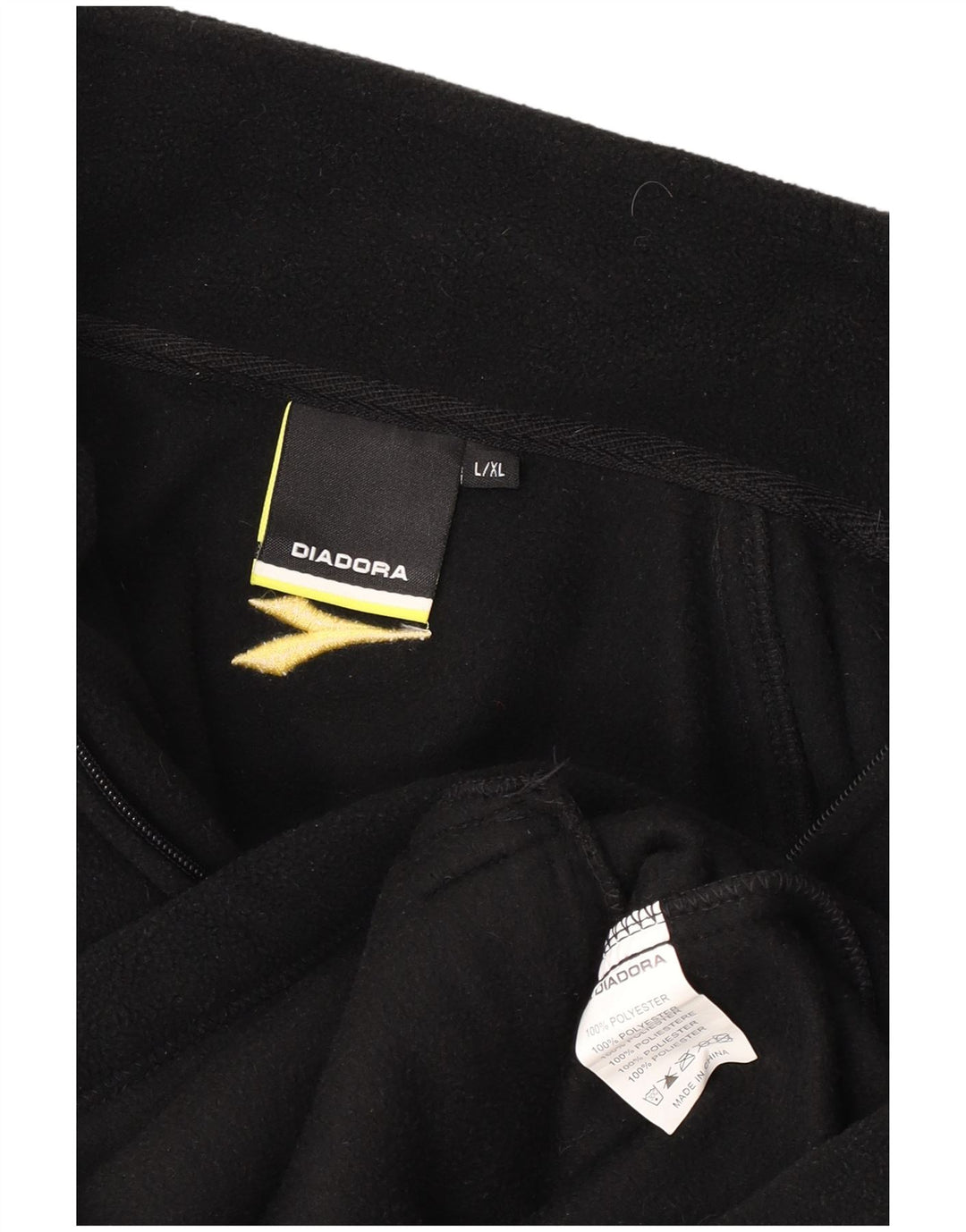 Diadora Herren Fleecejacke UK 40 Large Schwarz Colourblock Polyester