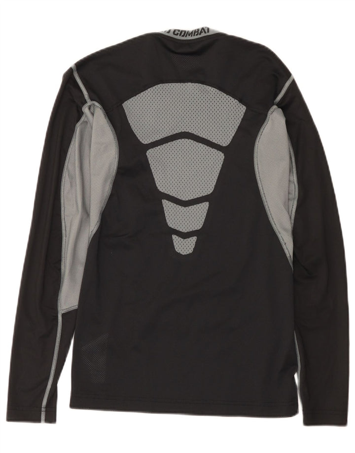 Maglia Nike Dri Fit da uomo a manica lunga piccola nera in poliestere color block