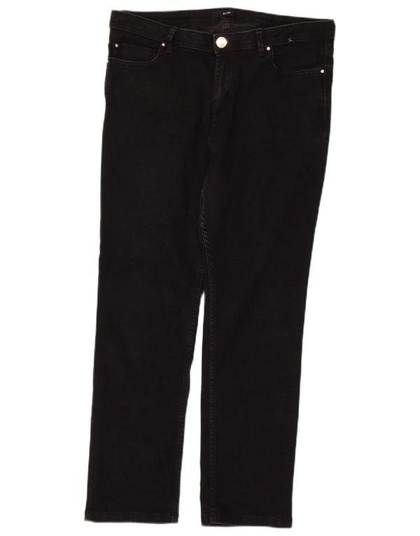 Jeans corti dritti da donna Marks & Spencer UK 14 Large W34 L27 neri