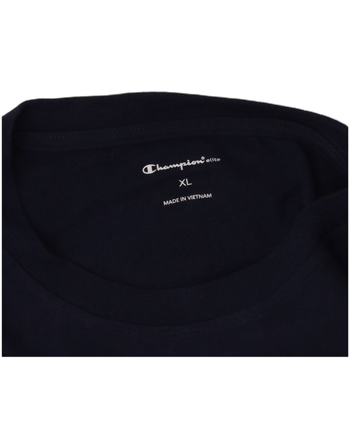 Champion Mens Graphic T-Shirt Top XL Navy Blue