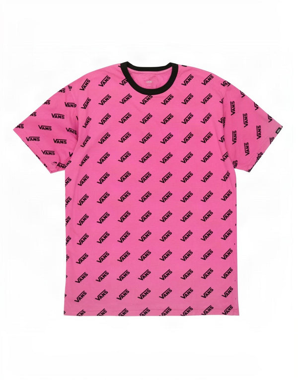 Vans Mens Graphic T-Shirt Top Large Pink Cotton
