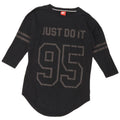 Top grafic Nike pentru bărbați, mânecă 3/4, mic, negru, bumbac